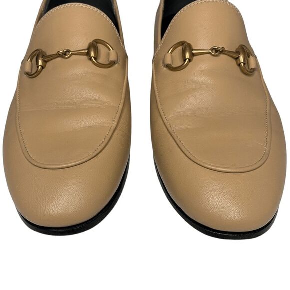Gucci Brixton Horsebit Loafers EU 35.5 US 5.5 Wheat Beige Leather Slip On Flats - Picture 3 of 10